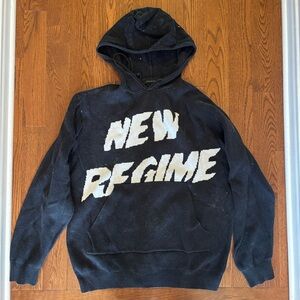 Black Hoodie by Atelier New Regime White Text